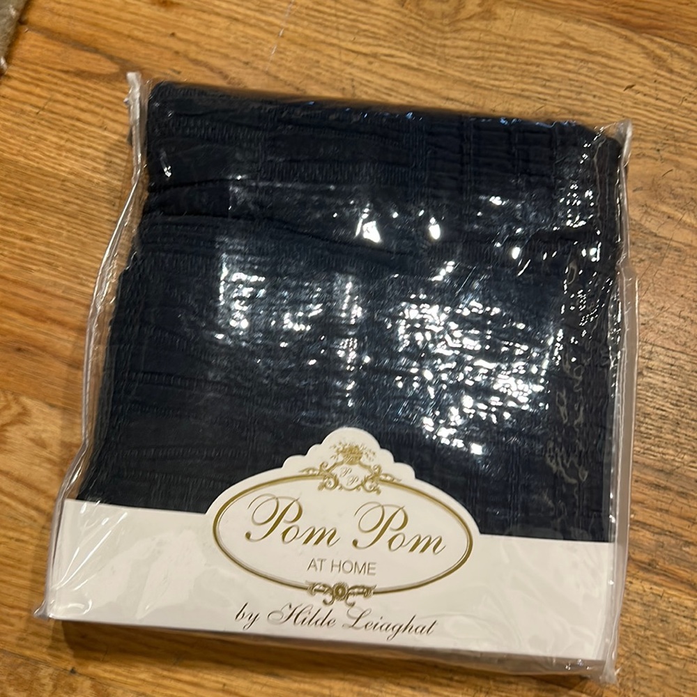 NWT Pom Pom at Home Euro Sham. Color Navy